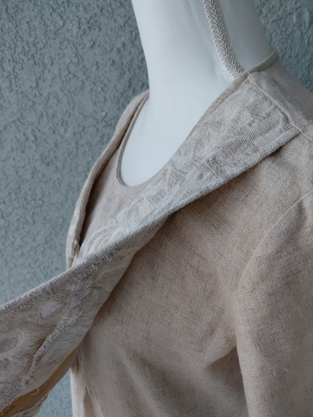 Carol Anderson California Linen Blend Dress Size 6 Textured Button Front Ves - Picture 7 of 10